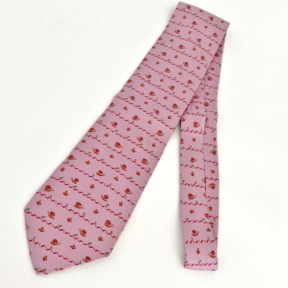 HERMES Vintagr Silk Pattern Snail and Butterfly Tie RARE - Picture 6 of 8